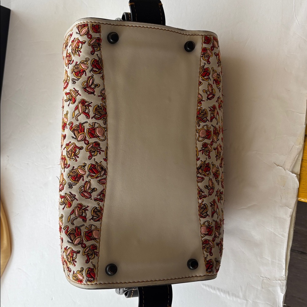 Rare Coach 1941 1/1 Runway Sample Leather Satchel Embroidery White Black Red Bag - Picture 14 of 17